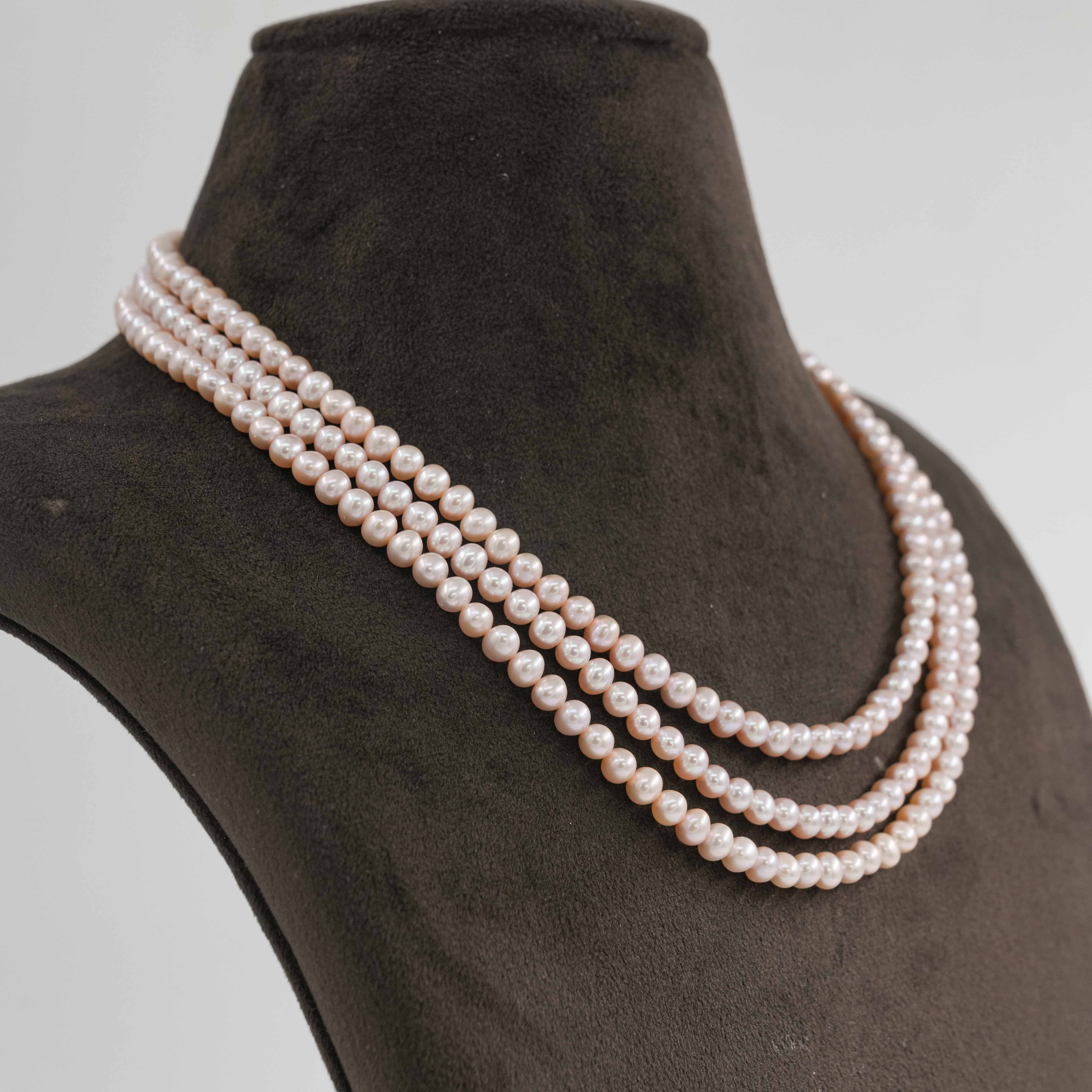 Order Pink Classy Pearl Necklace online in Hyderabad
